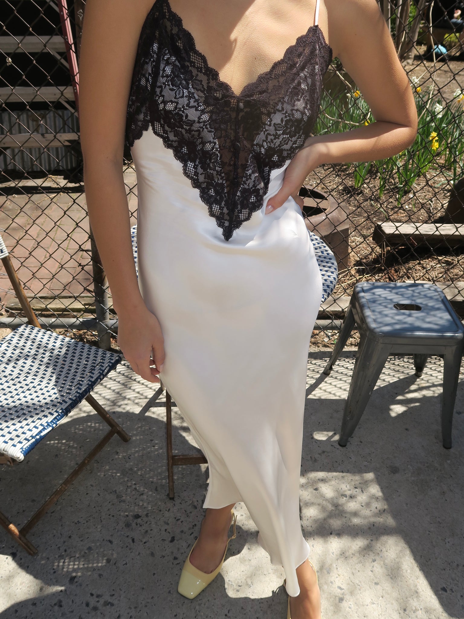 Nova Slip Midi Dress in Ivory – Isalis