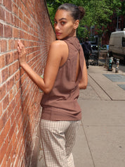 Annabelle Top in Sheer Brown