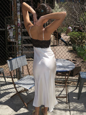 Nova Slip Midi Dress in Ivory