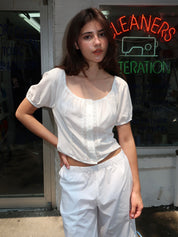 Lilo Button Down Blouse in Milk