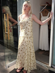 Halo Dress in Yellow Floral