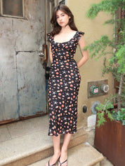 Shauna Maxi Dress in Black Shells