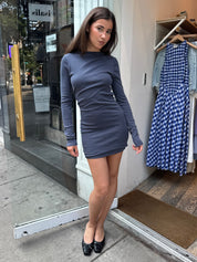 Organic Cotton Bateau Dress in Storm