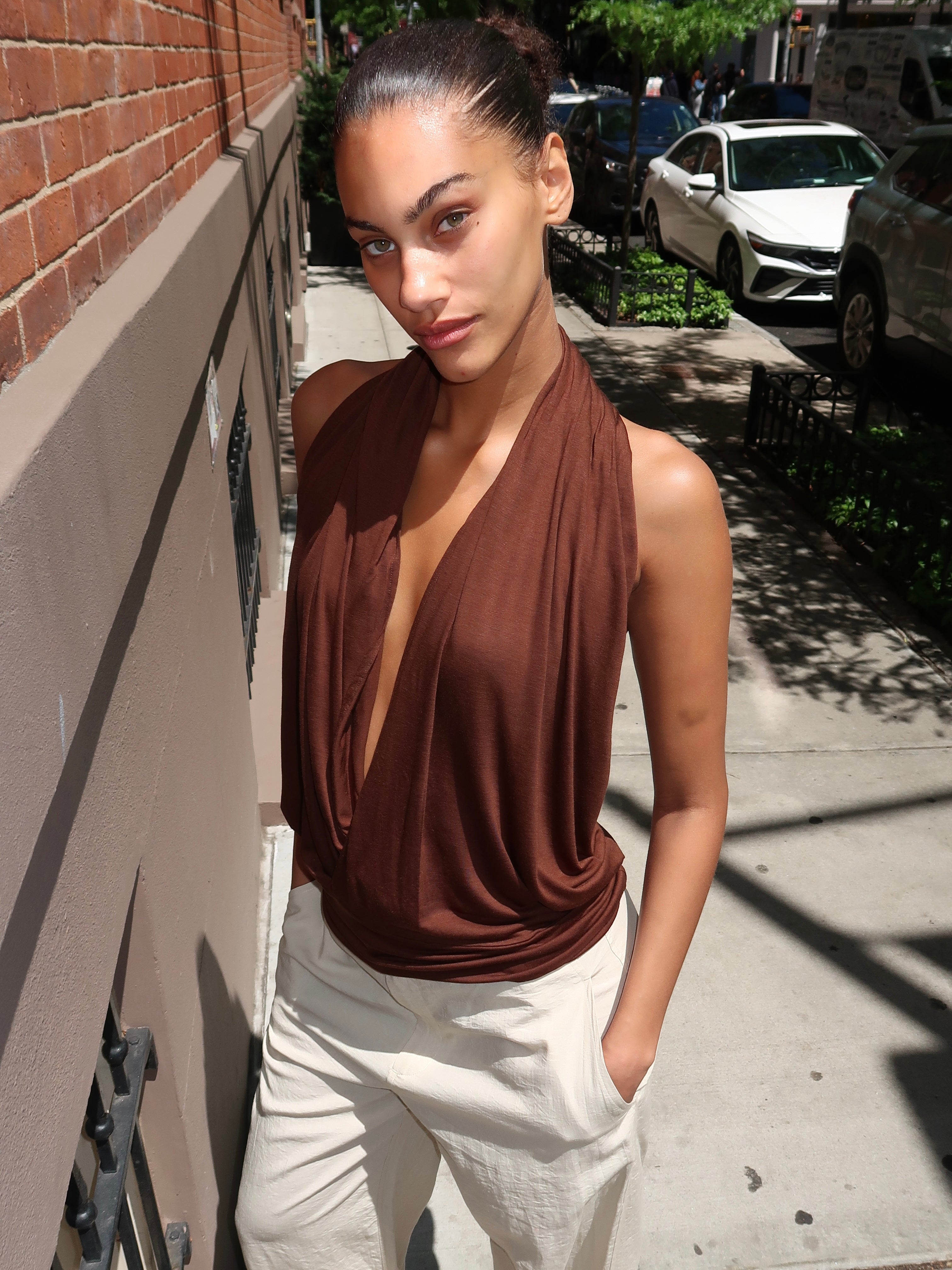 Cleo Top in Brown
