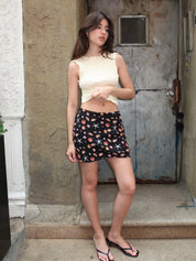 Kareen Mini Skirt in Black Shells