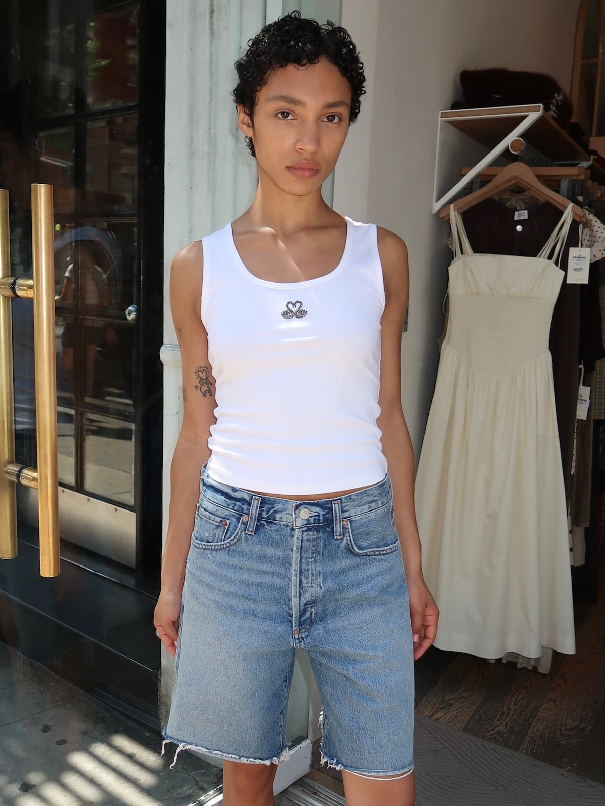 Skai Swan Tank in Off White