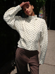 Globo Jacket in White Polka Dot