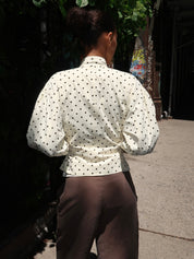Globo Jacket in White Polka Dot