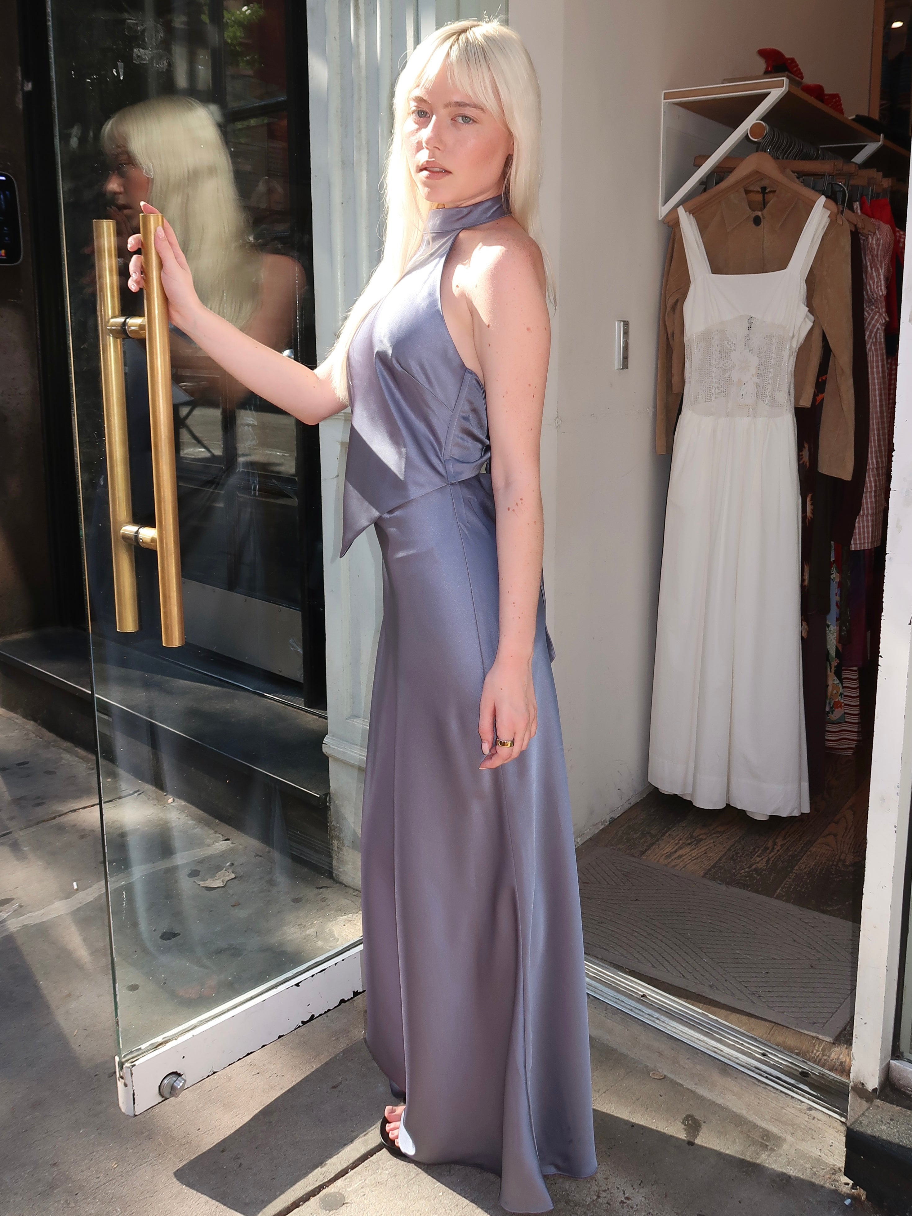 Viridiana Dress In Steel Blue