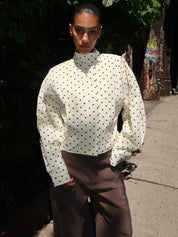 Globo Jacket in White Polka Dot