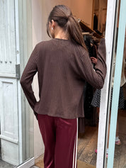 Sweater Rib Cardi in Espresso