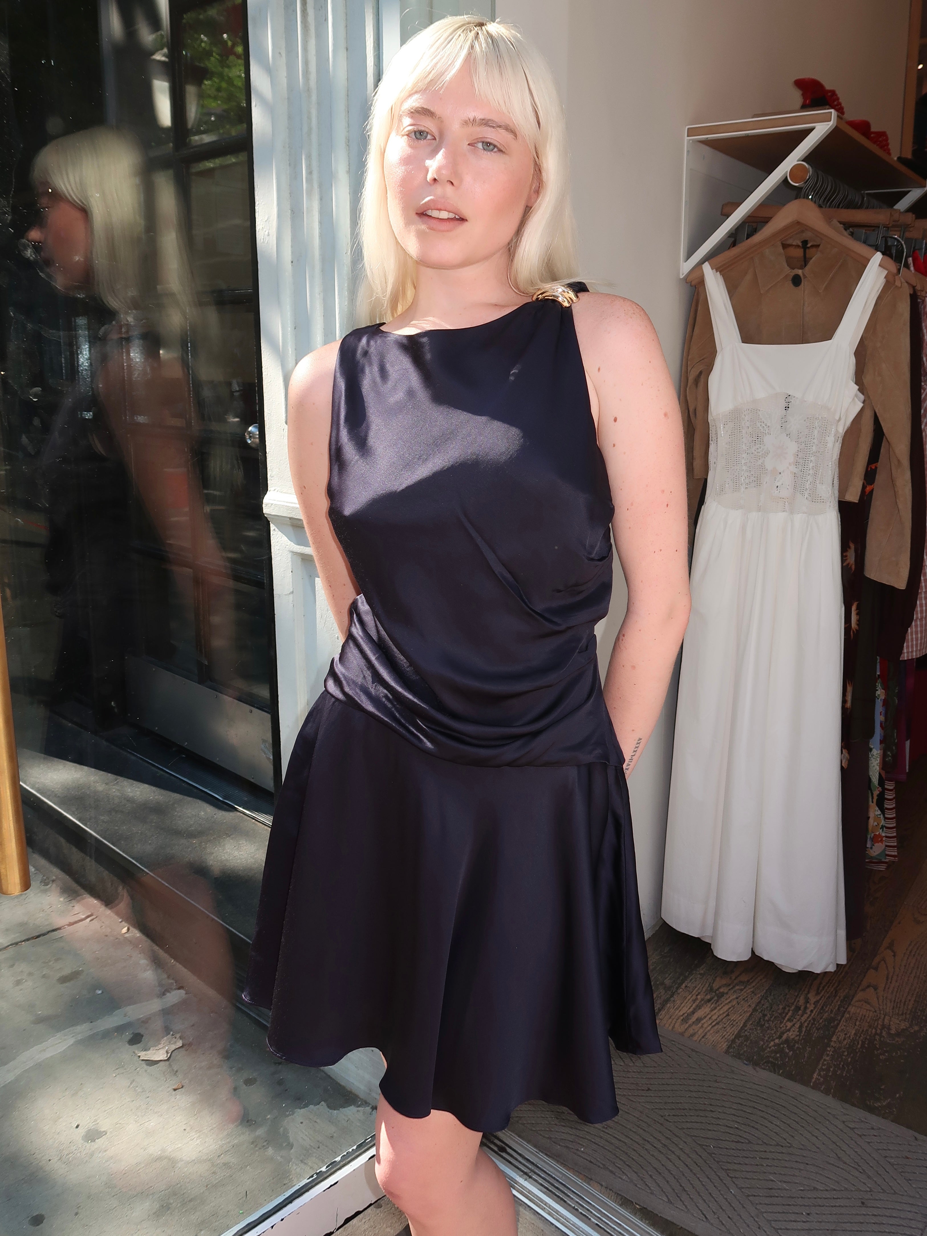 Violet Dress in Navy