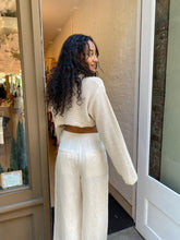 Load image into Gallery viewer, Hana Cropped Crochet Cardi in Oat
