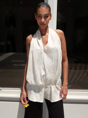 Spriral Top in Ivory Jacquard