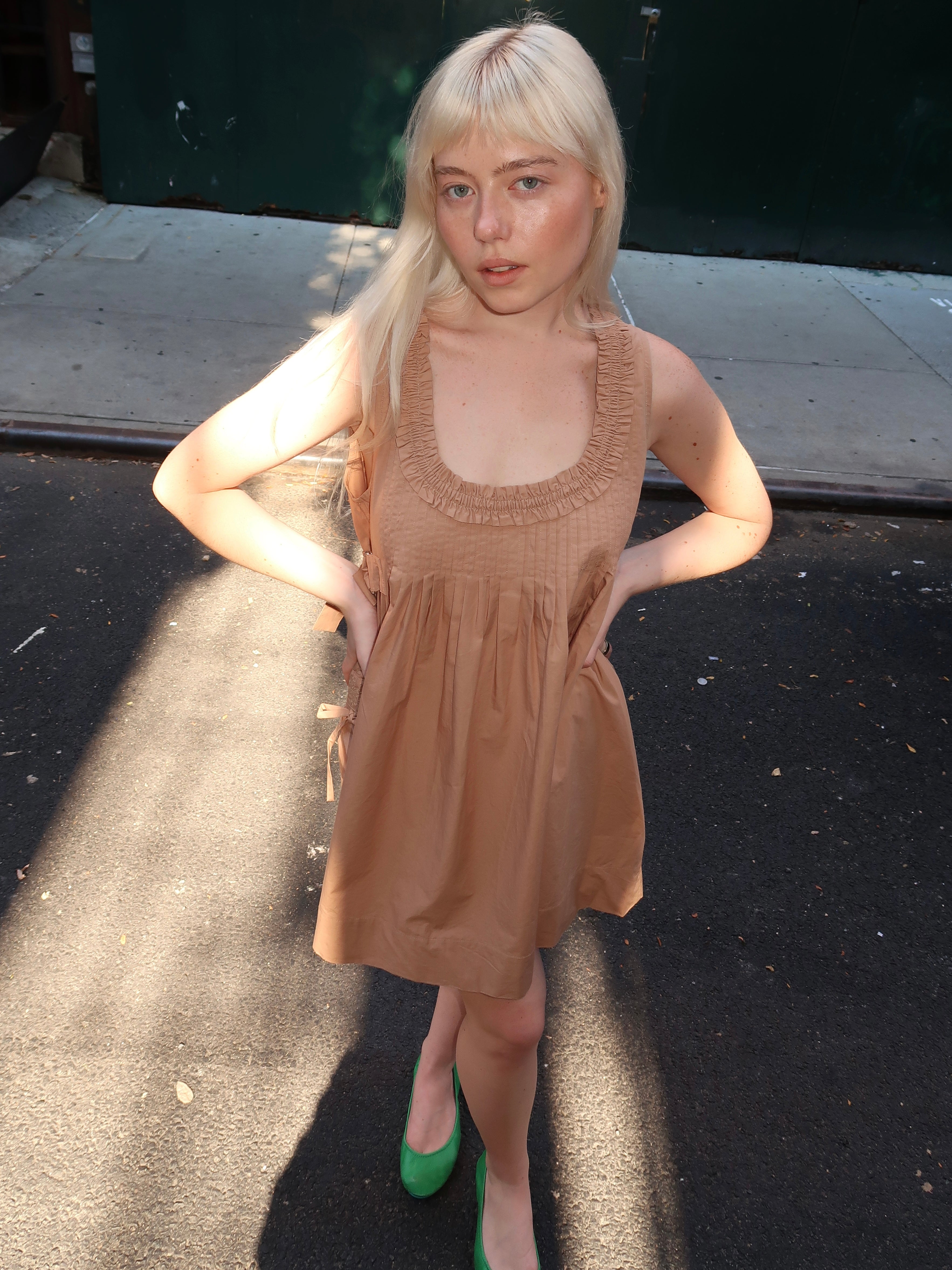 Tyla Mini Dress in Tan