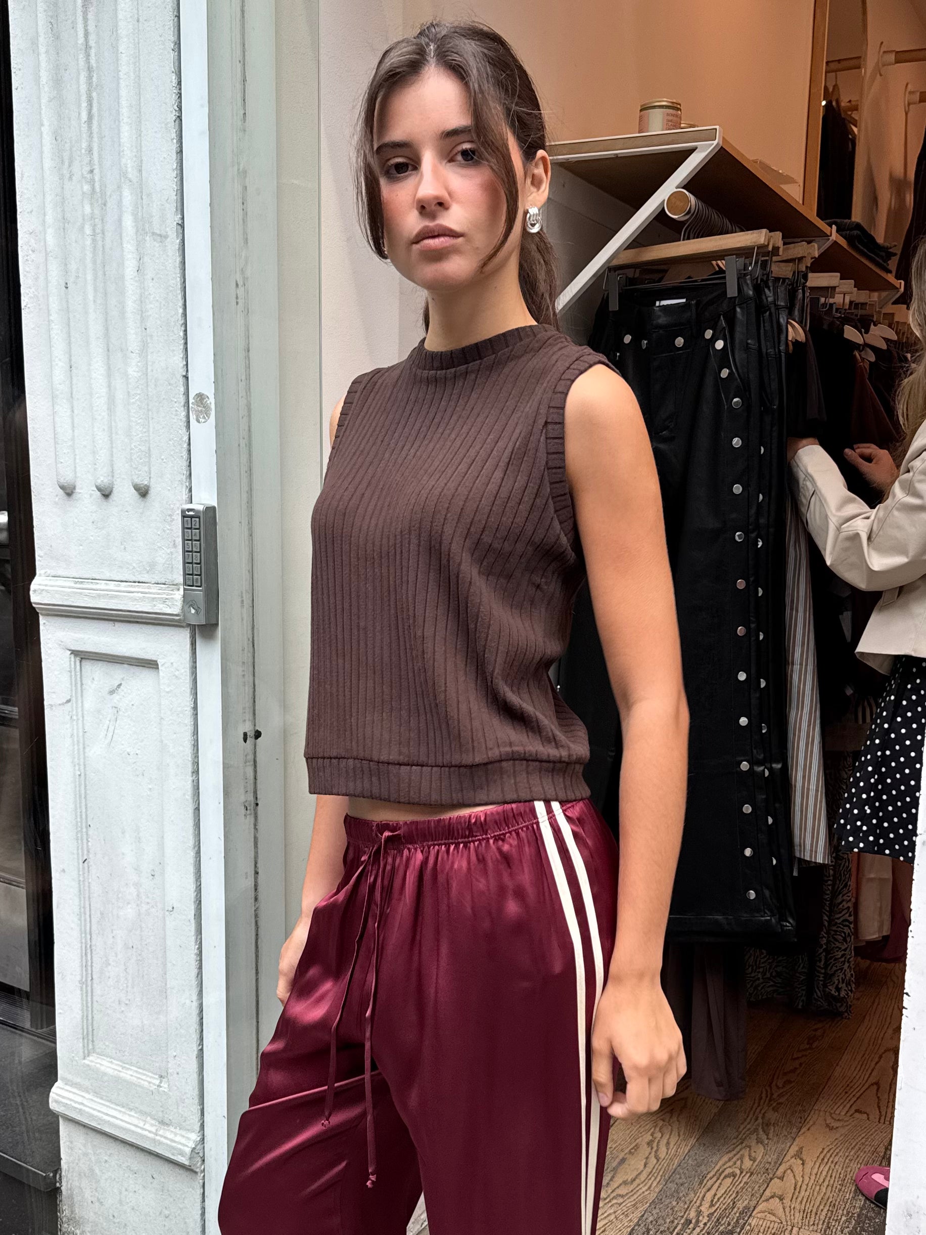 Sweater Rib Shell in Espresso