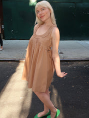 Tyla Mini Dress in Tan