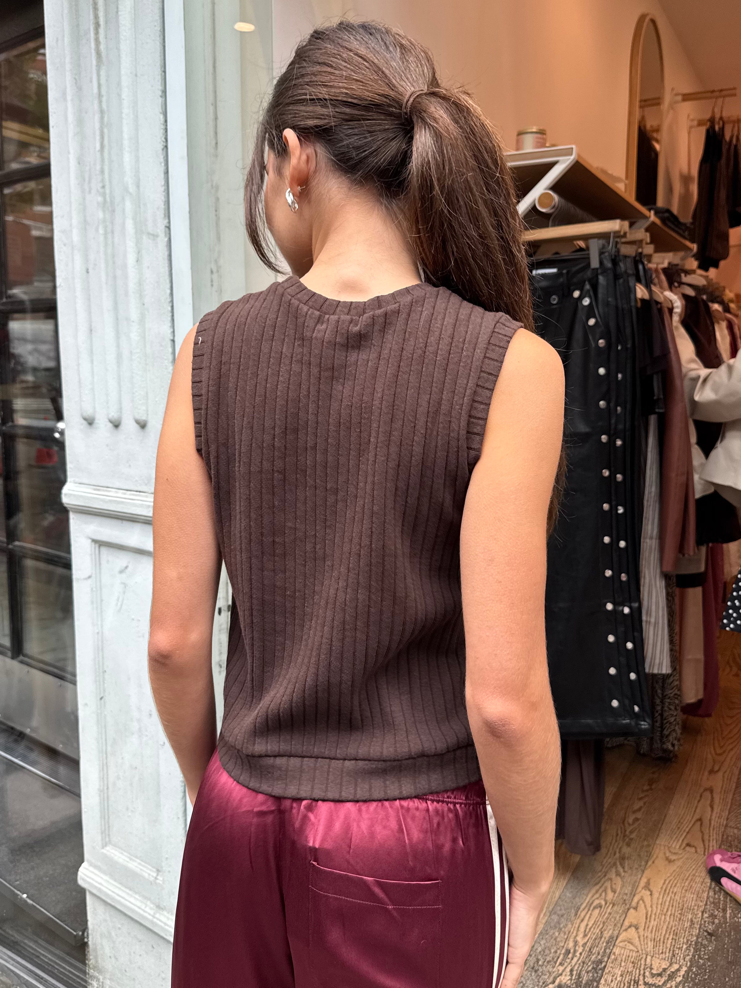 Sweater Rib Shell in Espresso