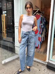 Ines Utility Trouser in Illa Indigo