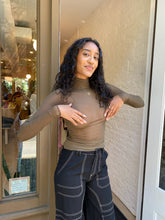 Load image into Gallery viewer, Zuna Mesh Turtleneck in Olive
