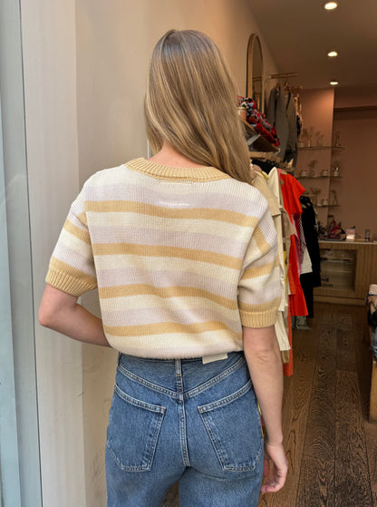 Pattie Sweater Top in Stripes