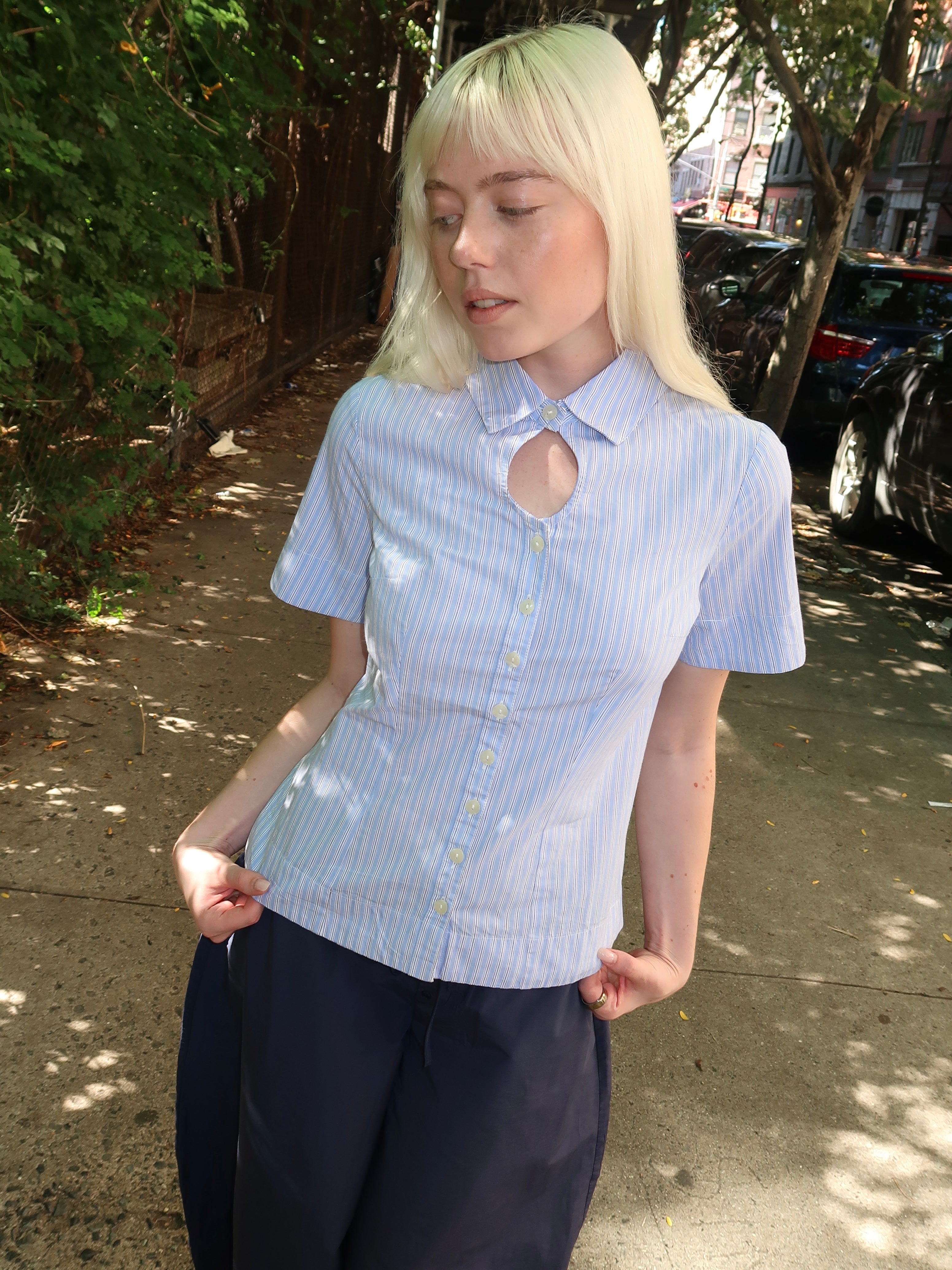 Ebba Shirt in Mini Business Stripe Blue
