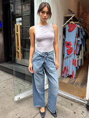 Ines Utility Trouser in Illa Indigo