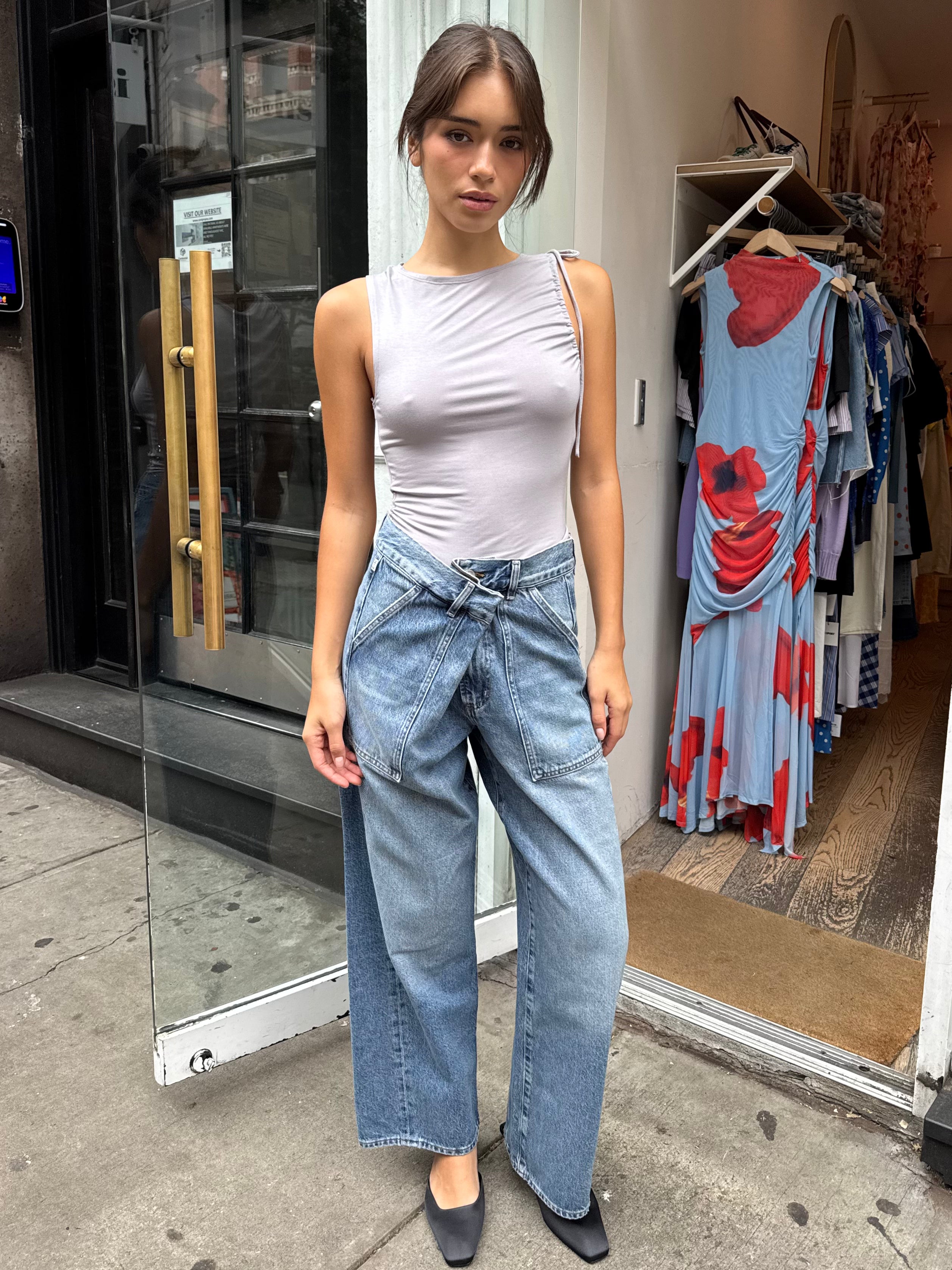 Ines Utility Trouser in Illa Indigo