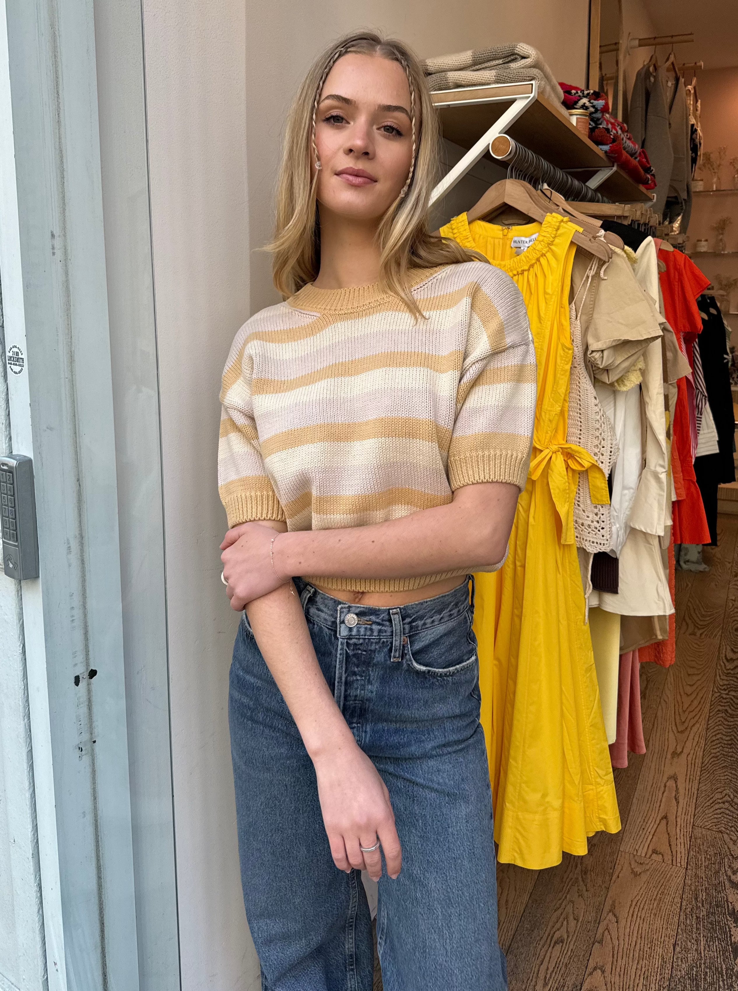 Pattie Sweater Top in Stripes