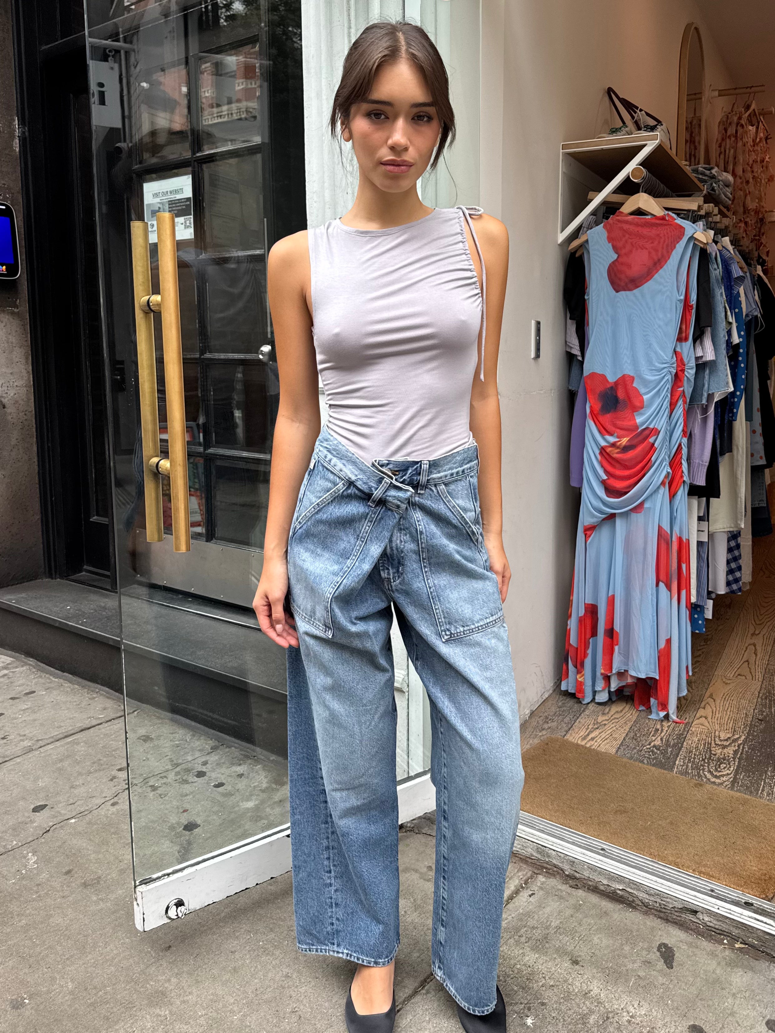 Ines Utility Trouser in Illa Indigo