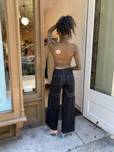Load image into Gallery viewer, Carli High Waist Stitch Cargo Pants in Black

