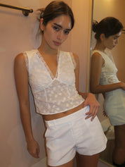 Madalyn Eyelet Top in White