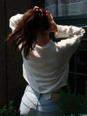 Pisces Button Down Cardigan in Snow