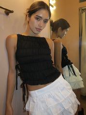 Hermosa Smocked Top in Black