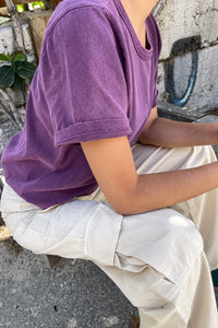 Organic Cotton Vintage Boy Tee in Plum