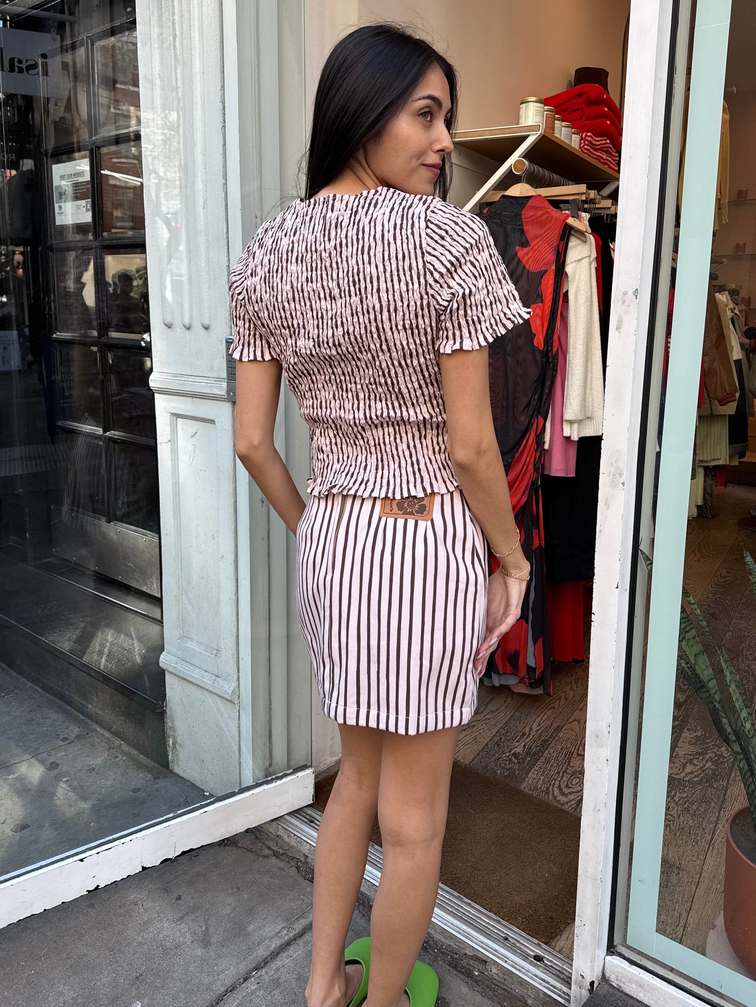 Mini Skirt in Sandy Stripe