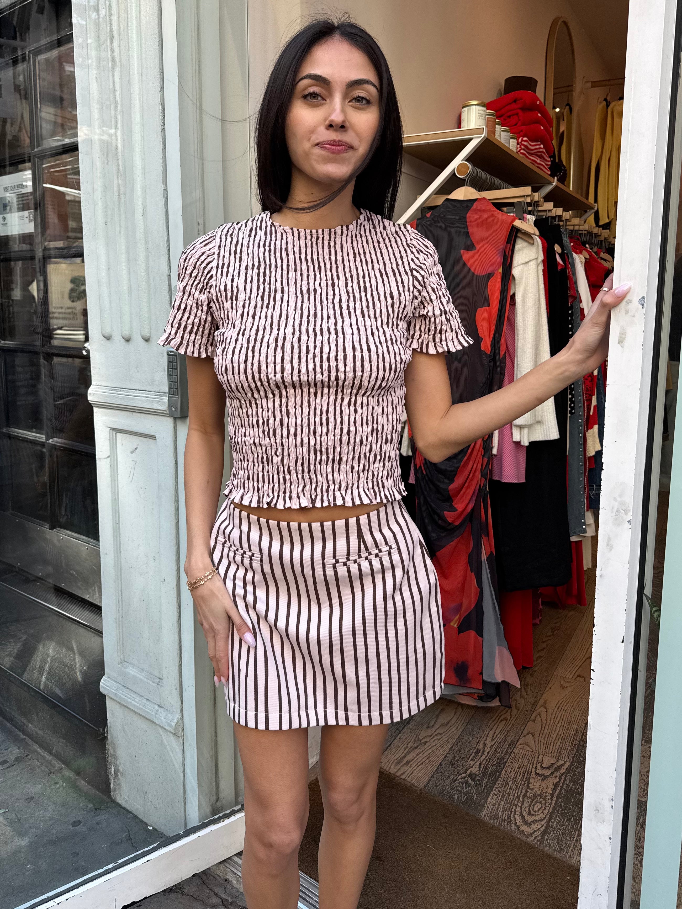 Mini Skirt in Sandy Stripe