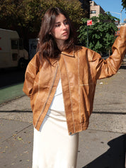 Lincoln Bomber Jacket in Caramel