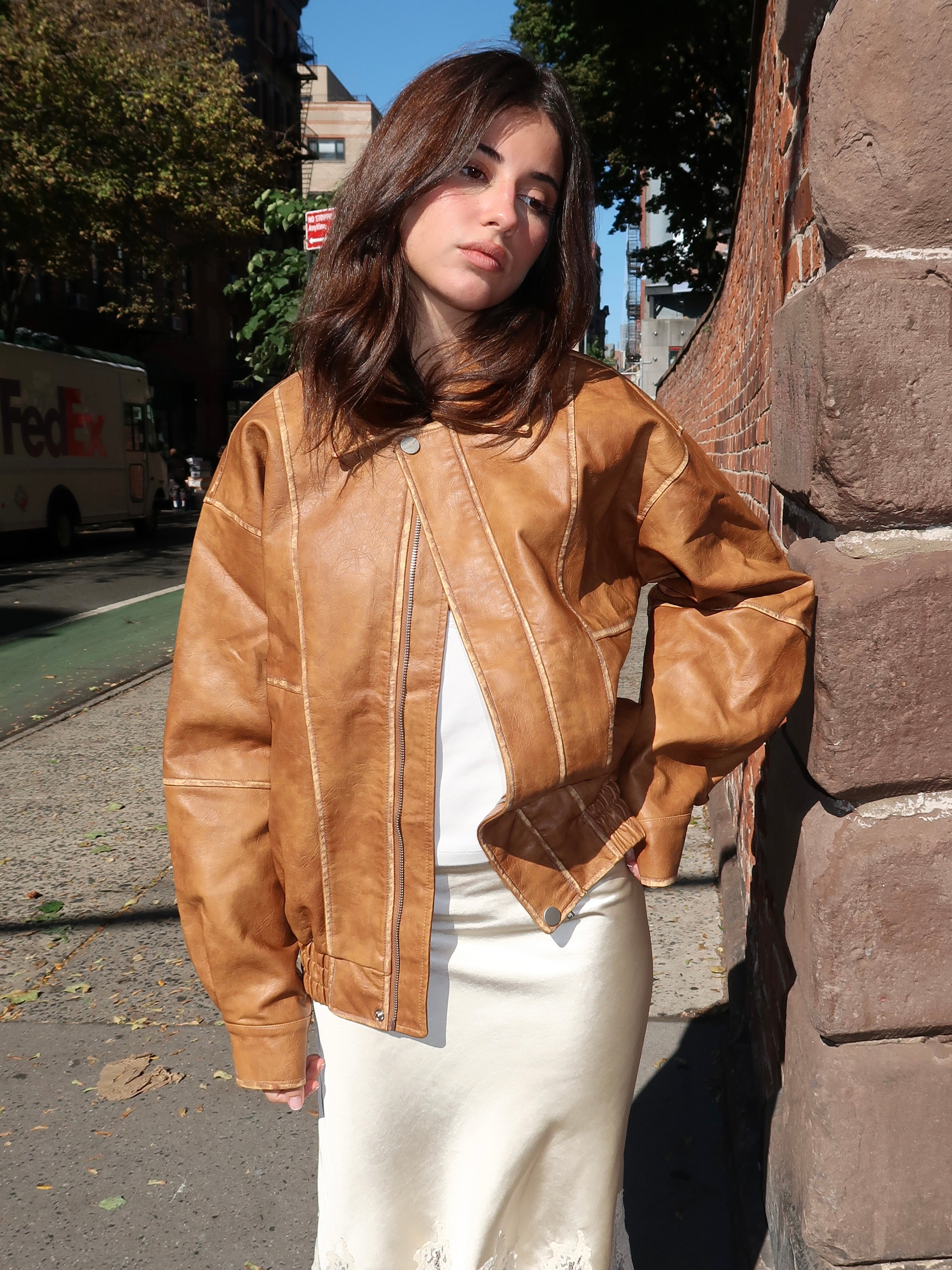 Lincoln Bomber Jacket in Caramel