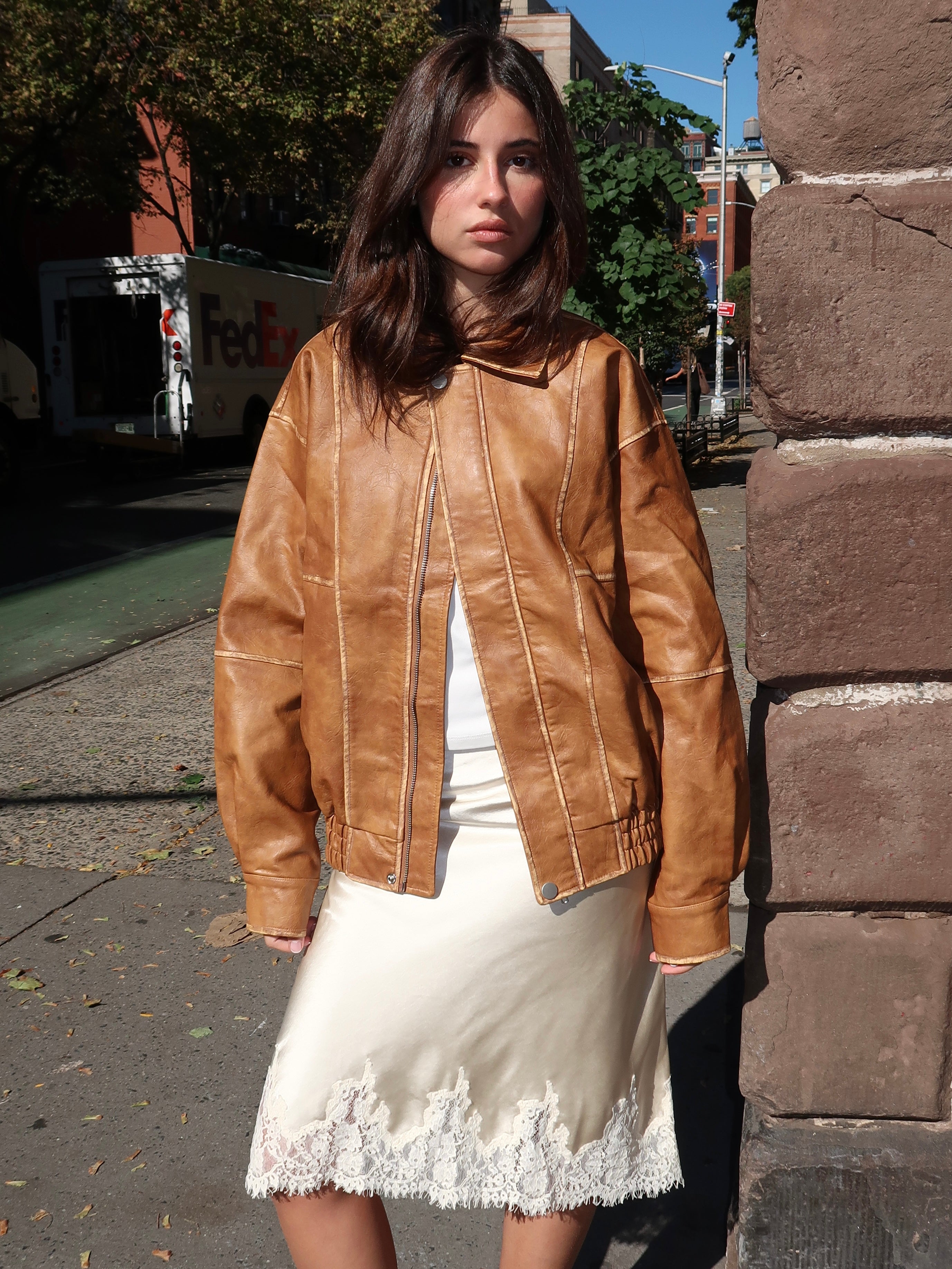 Lincoln Bomber Jacket in Caramel
