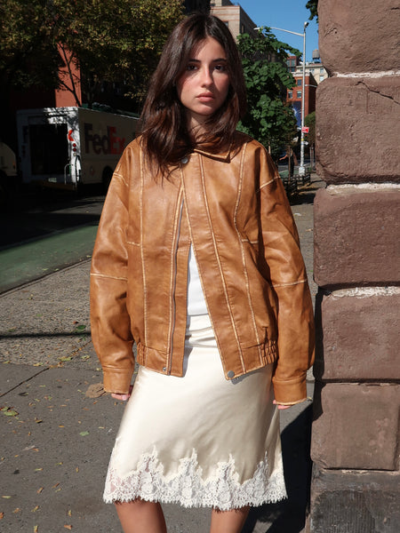 Lincoln Bomber Jacket in Caramel – Isalis