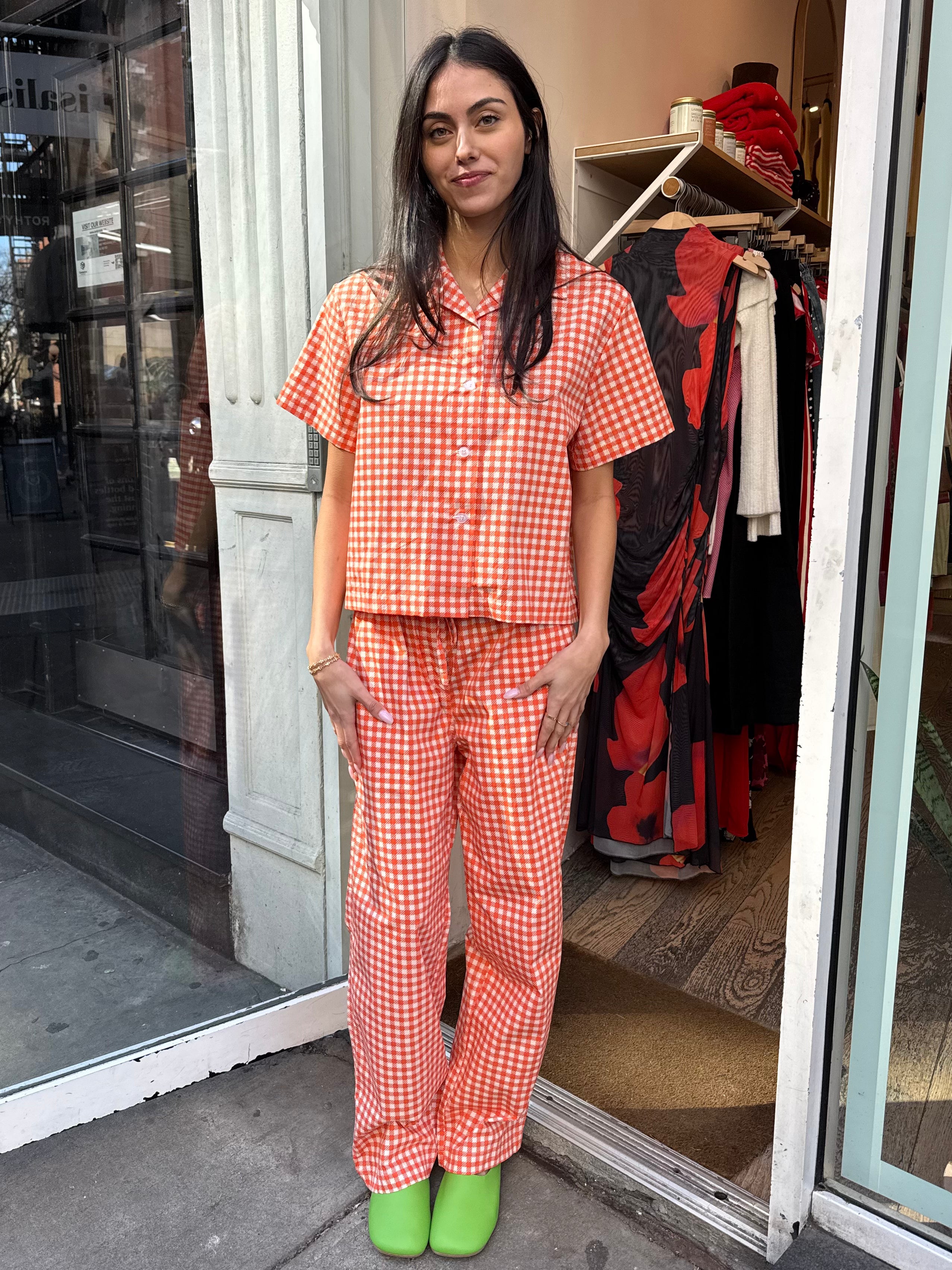 Resort Set in Gingham/Red