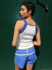 Greece Tank Top in White/Blue