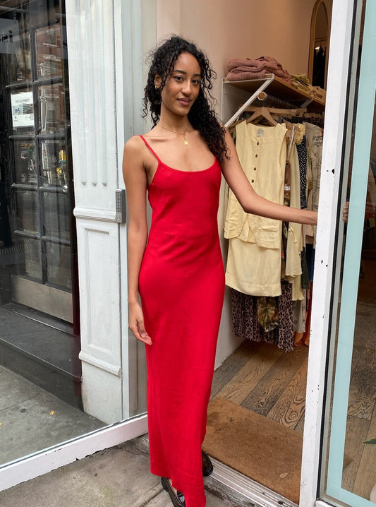 Frances Dress in Crimson