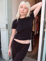 Corsica Terry Tee in Black