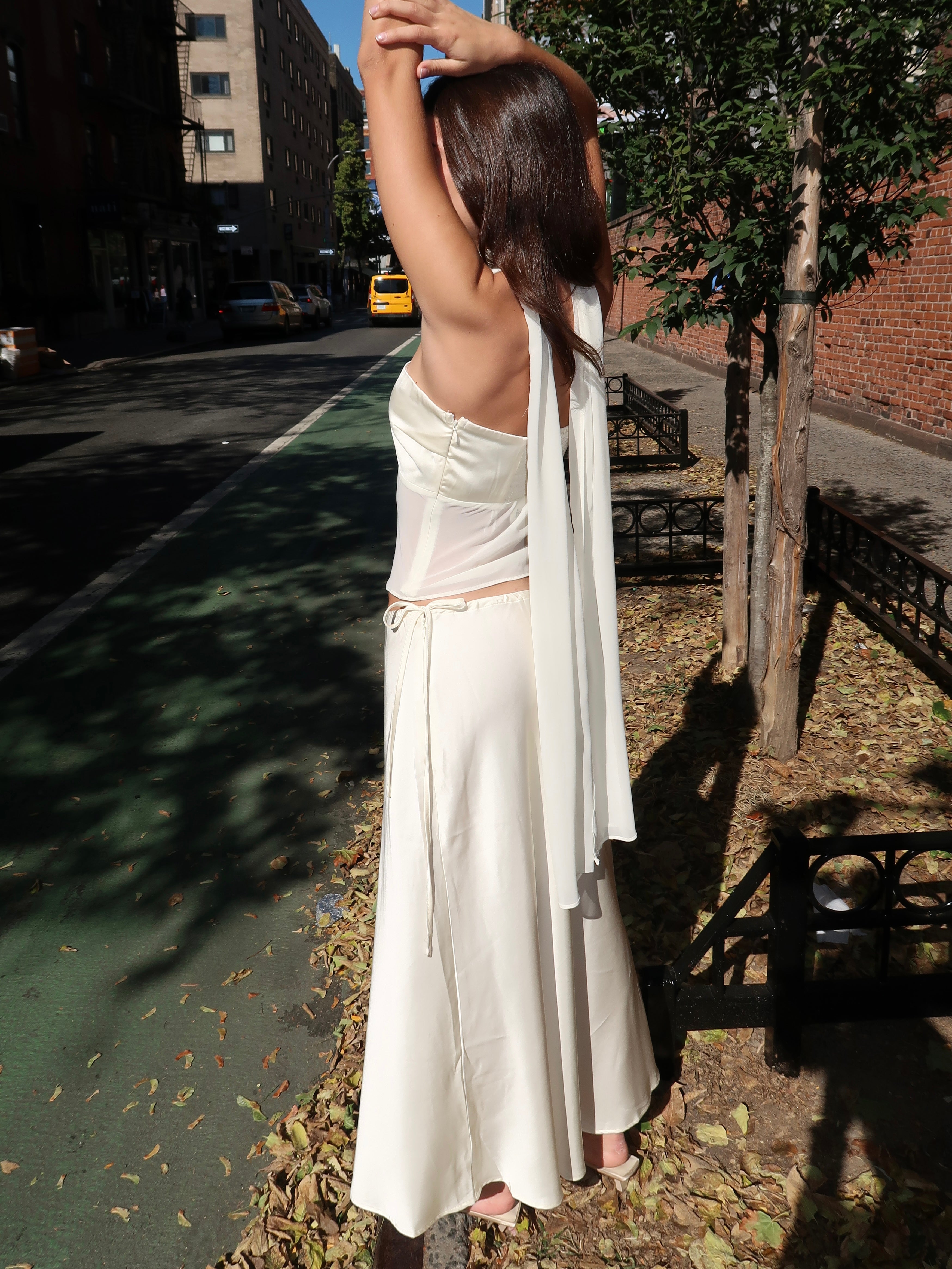 Swan Maxi Skirt in Cream