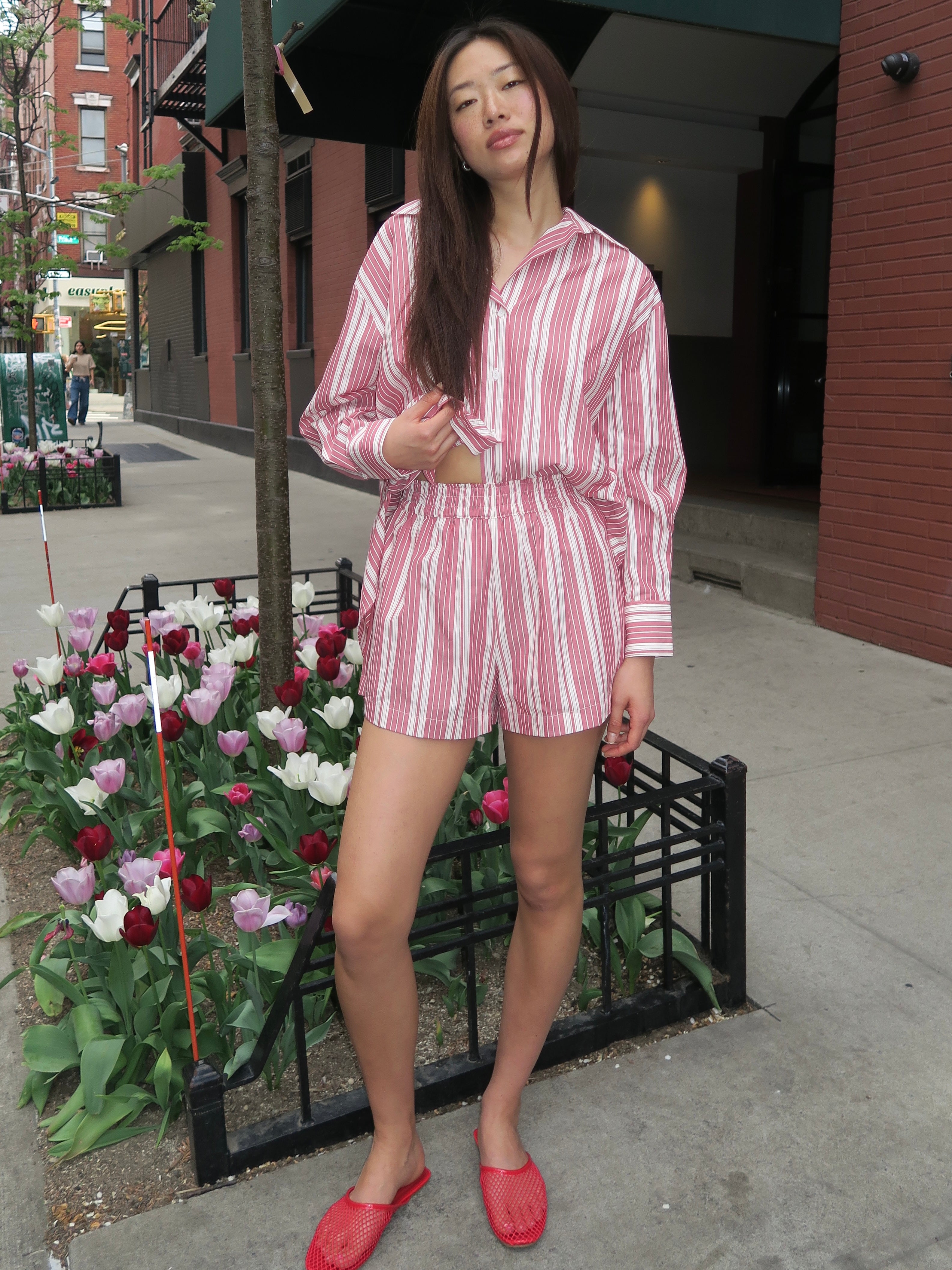 Elva Short in Cherry Stripe