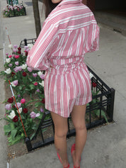 Elva Short in Cherry Stripe