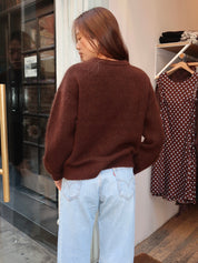 Maroc Embroidered Knit in Chocolate