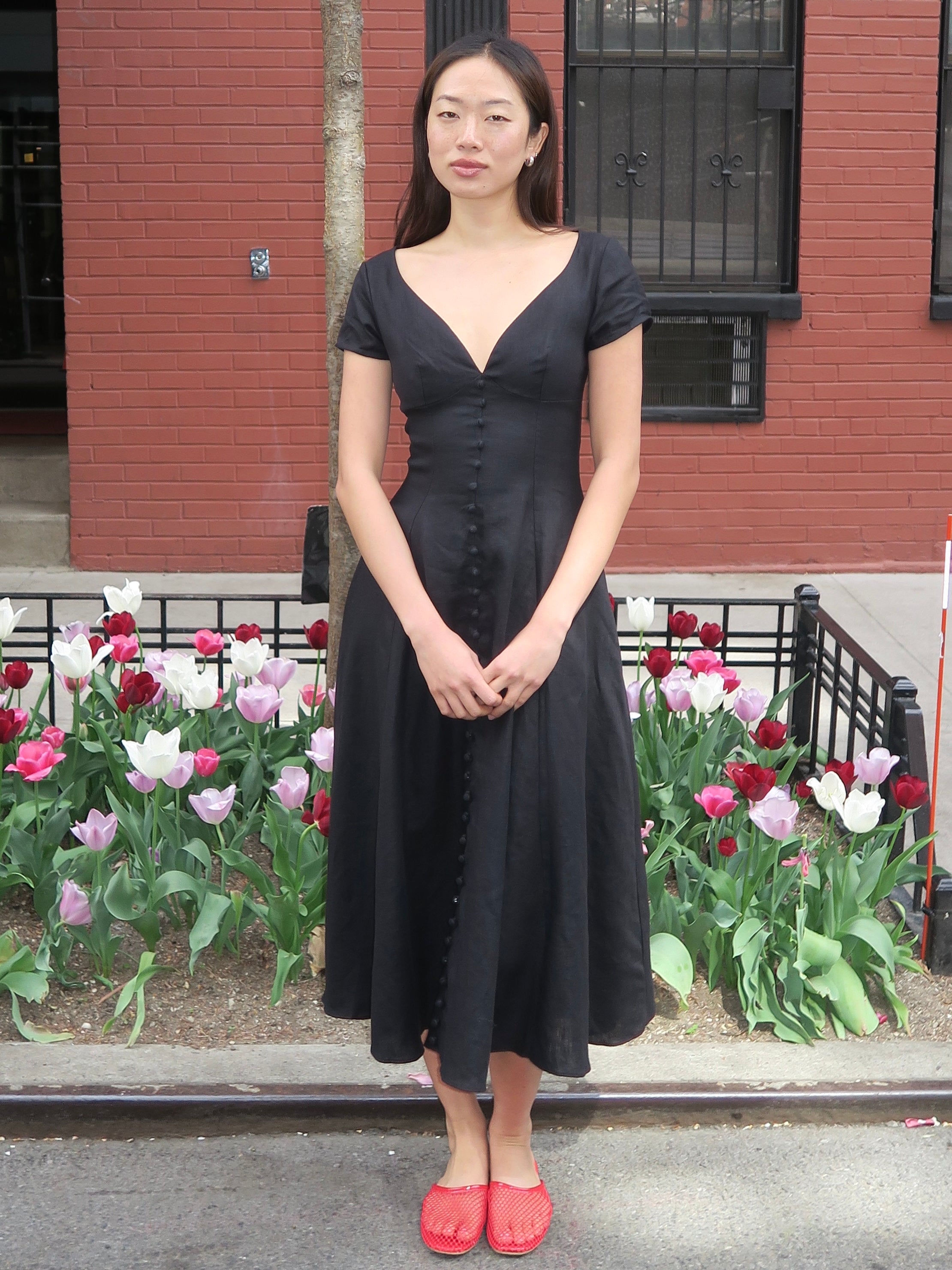 Delphine Midi Dress in Black